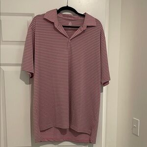 Classic Striped Polo Shirt in Pink